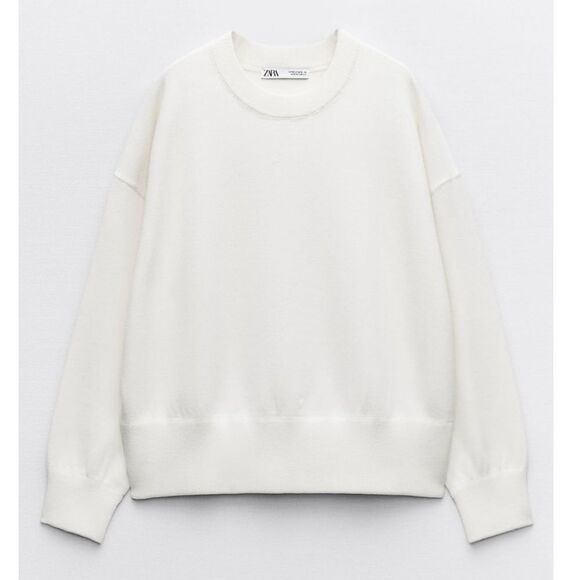 ⭕️ Zara Off-White Knit Top Sweater - Picture 1 of 6